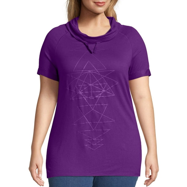 Just My Size Cowl-Neck French Terry Womens Tunic Just My Size Cowl-Neck French Terry Womens Tunic